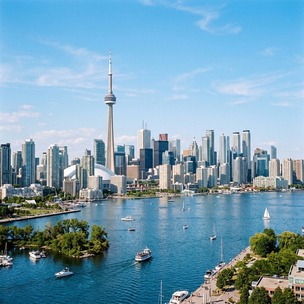 Study in Canada - Beautiful Toronto skyline across water